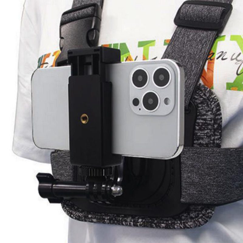 Upgraded Double-Camera Chest Band with Smartphone Holder
