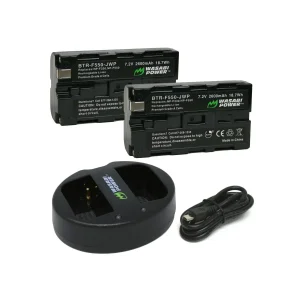 NP-F550 Battery (2 Pack + Dual Charger) - Wasabi Power