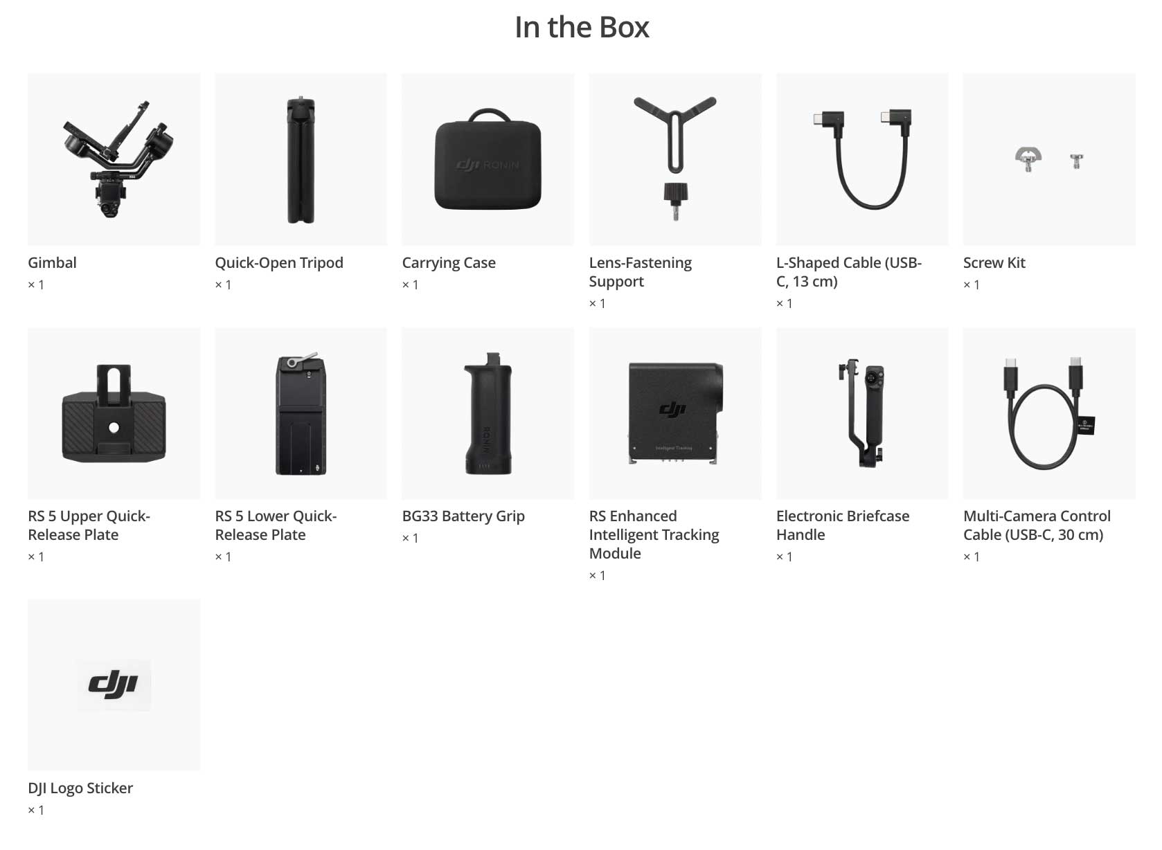 DJI RS 5 Combo - In the box