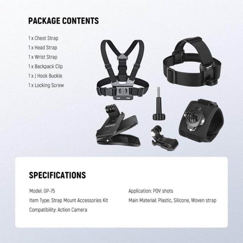 NEEWER 4 in 1 Accessories Kit for Action Camera