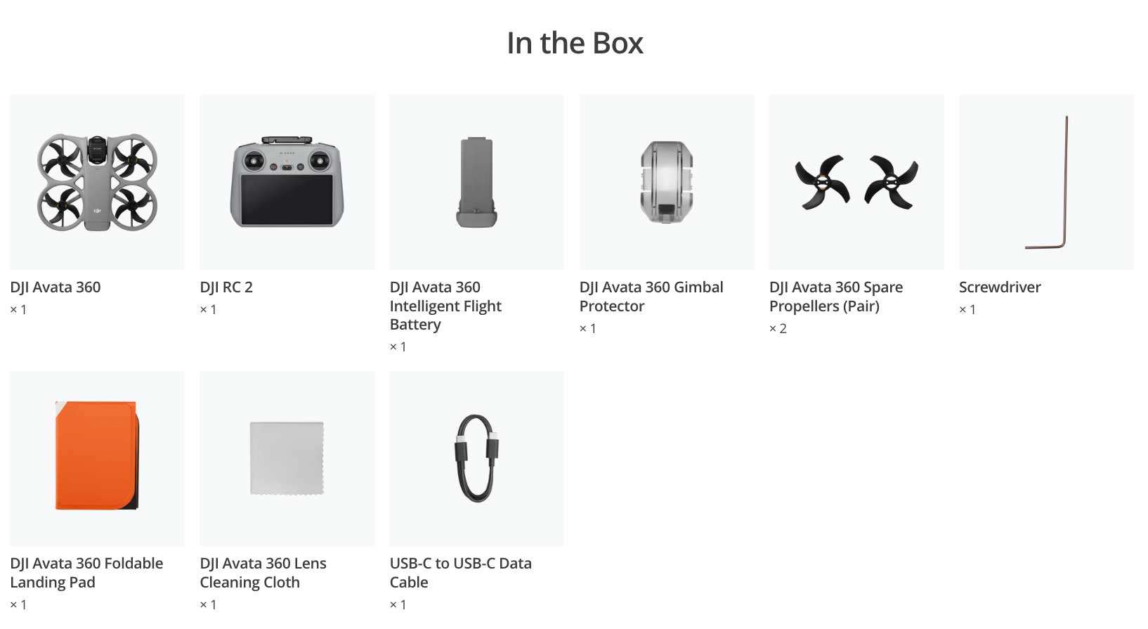 DJI Avata 360 In The Box