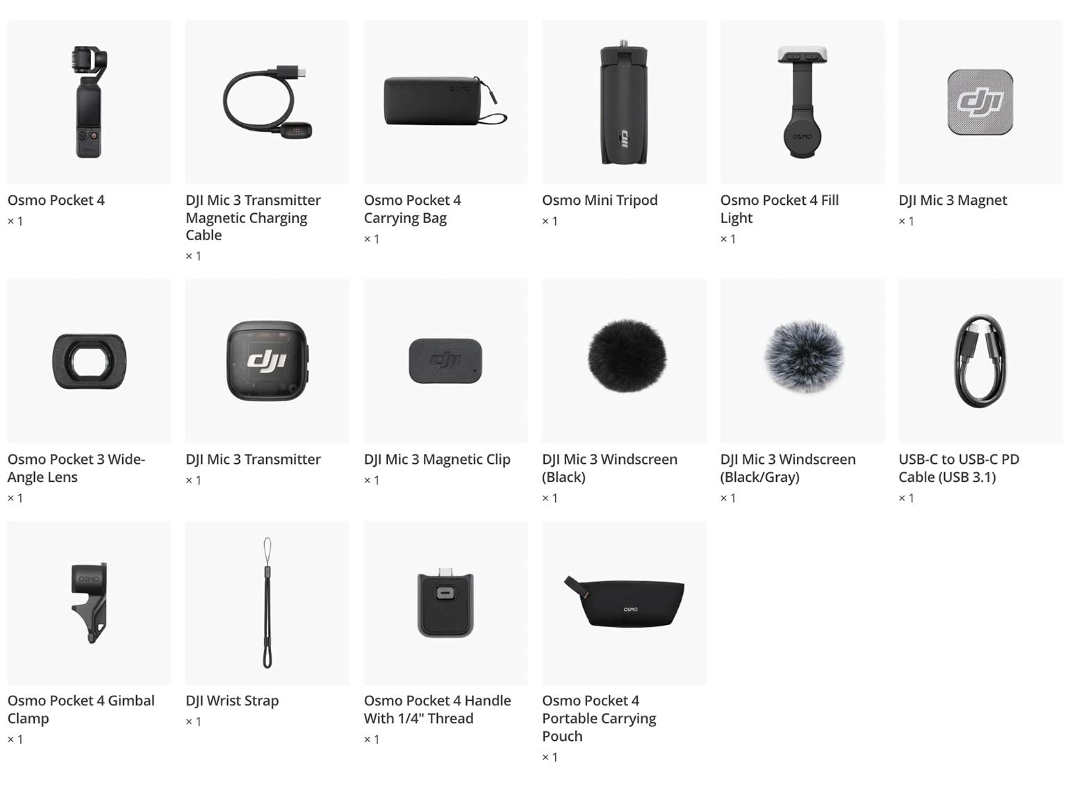 DJI Pocket 3 Creator Combo in the box