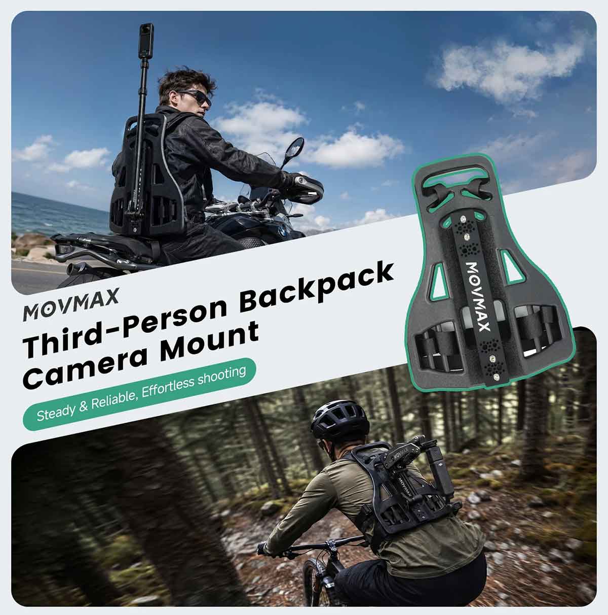 MOVMAX Backpack Mount with Telescopic Rod Kit