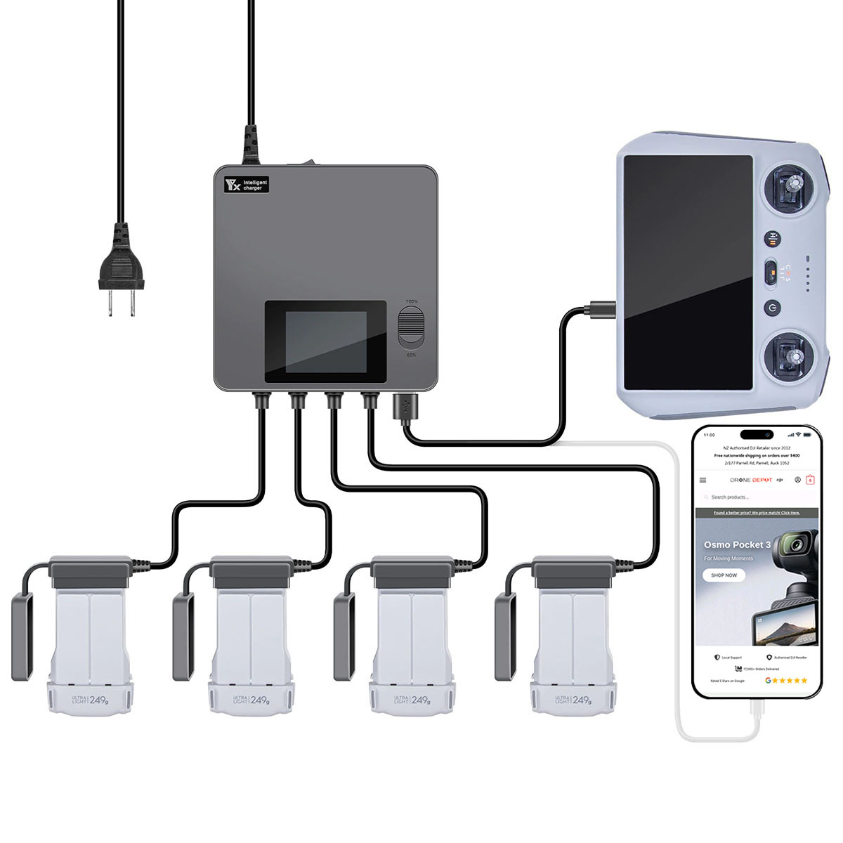 Mini 3 Pro Mini 4 Pro Multi-Charger