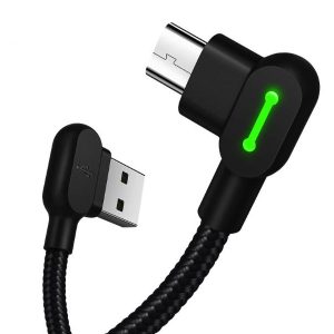 90-Degree 2A Nylon Micro-USB Cable (0.5m)