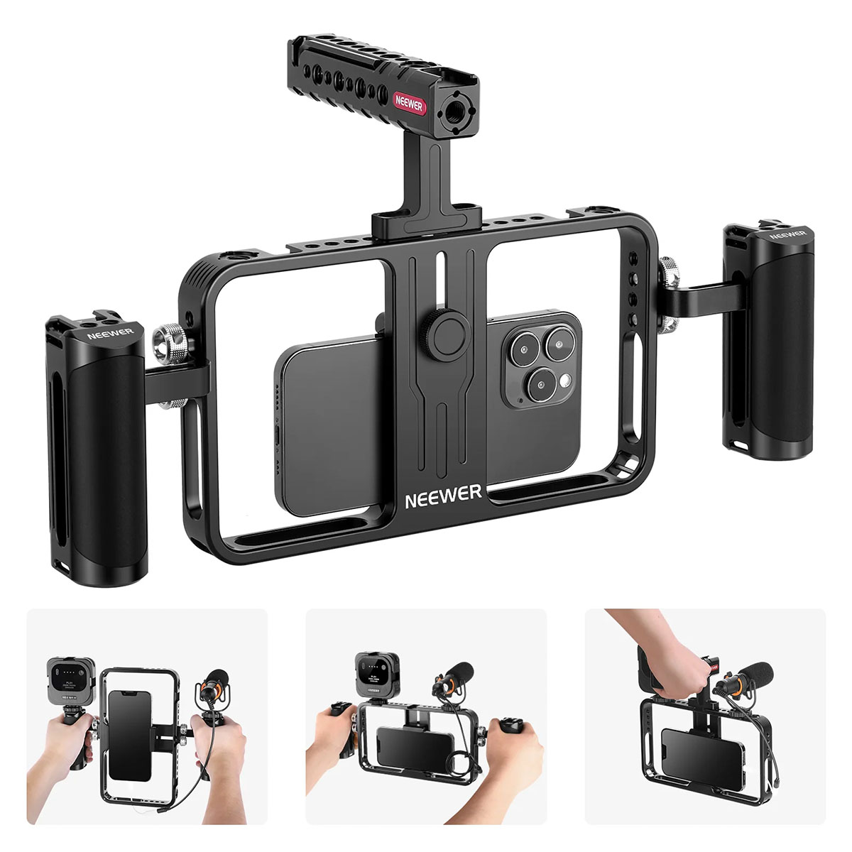 NEEWER Aluminum Handheld Universal Phone Video Rig Kit