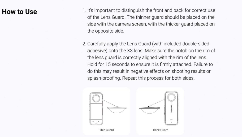 Insta 360 Sticky Lens Guards